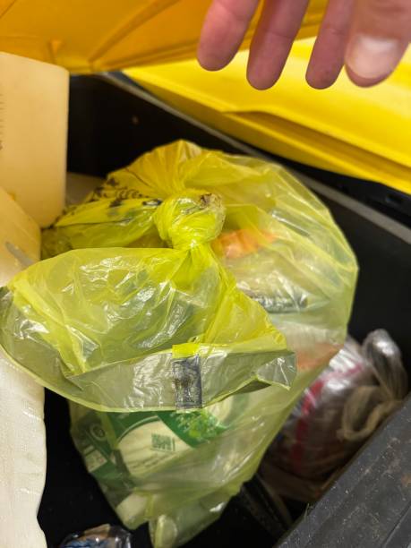 istock Recycling plasitc waste in yellow bags 2186674273