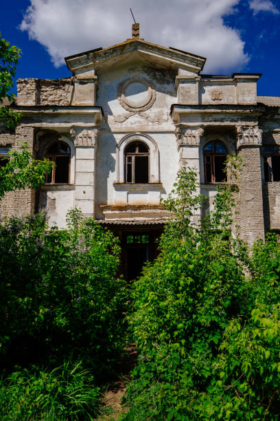 istock Old ruined overgrown abandoned building 2186683732