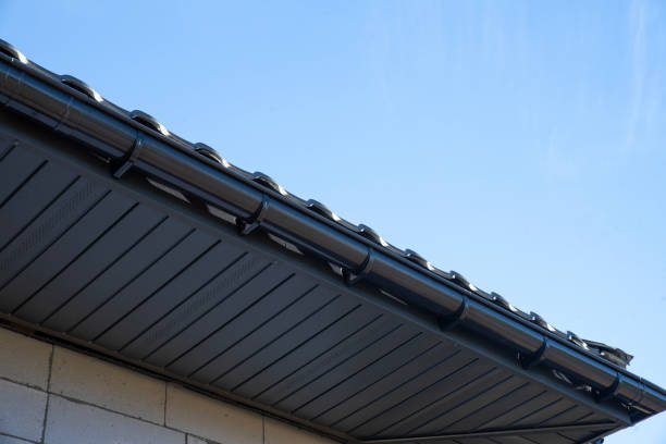 istock Metal soffit and gutters blend modern design with sky views, highlighting exceptional craftsmanship 2186685726