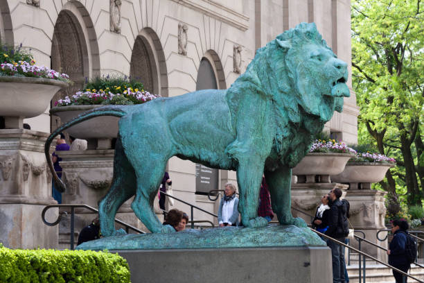 Head of stone lion statue