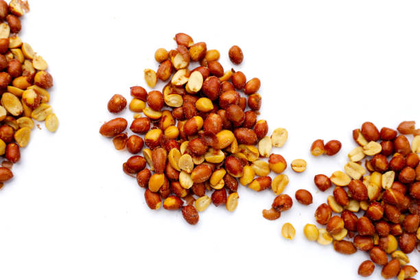 istock Red skin peanuts roasted salted, peanut snacks 2186692998