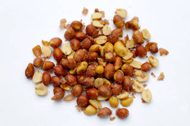 istock Red skin peanuts roasted salted, peanut snacks 2186693508