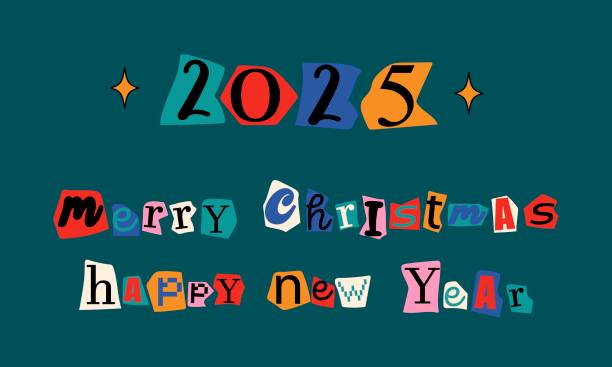 istock Merry Christmas and Happy New Year inscriptions on torn paper 2186695239