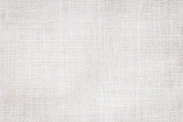 istock White hessian sackcloth woven with jute burlap cotton fabric cloth textile texture pattern background in white light color 2186699443
