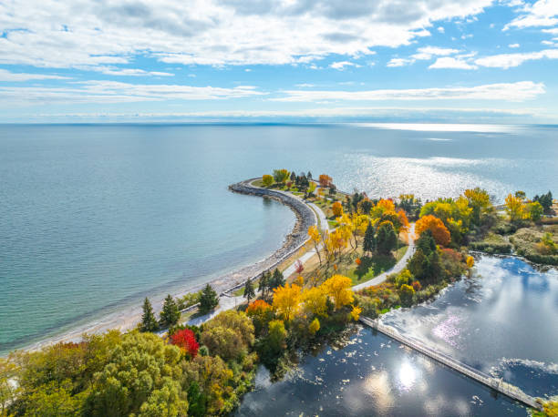 istock Aerial Scarborough Bluffs Park - Cliff Park view, Toronto, Canada 2186700936