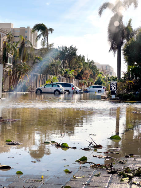 istock Destructed residential area after tropical storm 2186717505