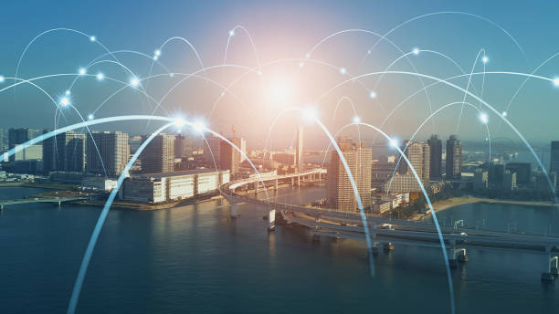 istock Smart city and communication network concept. Digital transformation. 2186718454