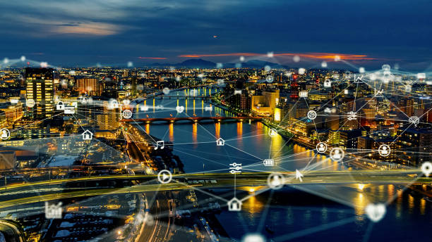 istock Smart city and communication network concept. 5G. IoT (Internet of Things). Telecommunication. 2186718497