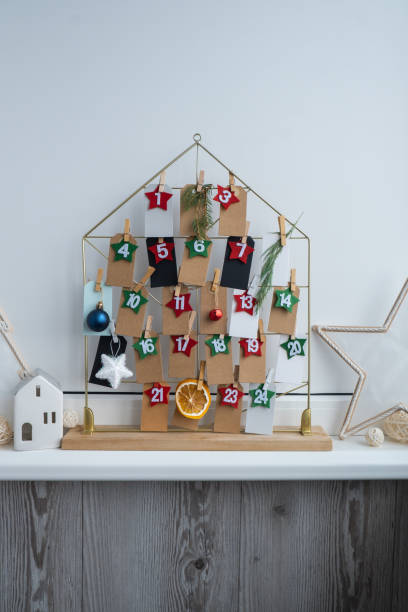 istock Traditional twenty four days advent calendar before Christmas holidays. Plastic free zero waste sustainable decoration. Winter cozy home Catholic traditions of Christmas countdown new year 2186718657