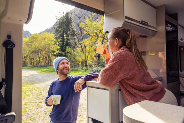 istock Morning Coffee Break in Camper Van 2186723781