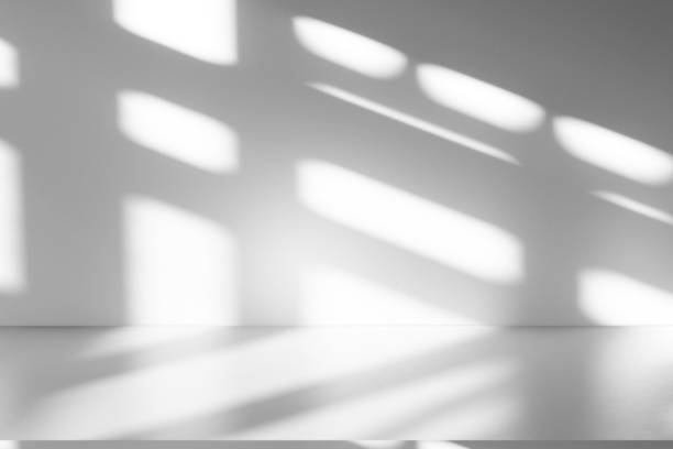 istock Wall interior background, studio and backdrops show products.with shadow from window color white . background for text insertion and presentation product 2186723863