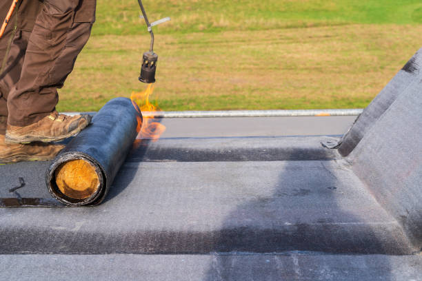 istock Flat Roof Installation with Heat-Welded Bitumen Sheet 2186727452