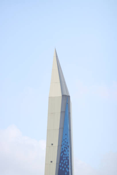 Bandung, West Java, Indonesia - October 04, 2024: Close-up view of Al Jabbar Mosque minarets