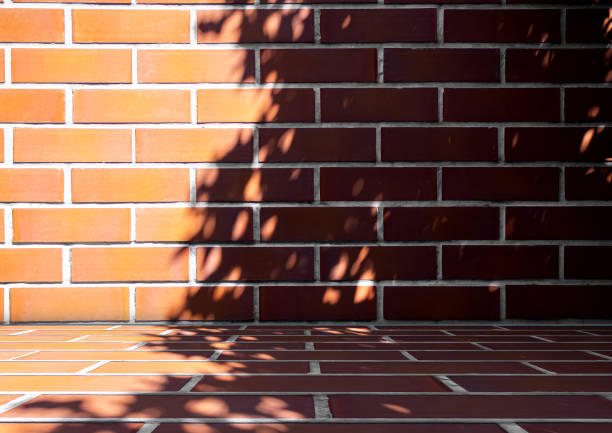 Wall background brick brown beige studio floor kitchen table platform room gray cement mockup Scene light shadow backdrop concrete place product empty loft workshop shelf bg minimal display concrete.