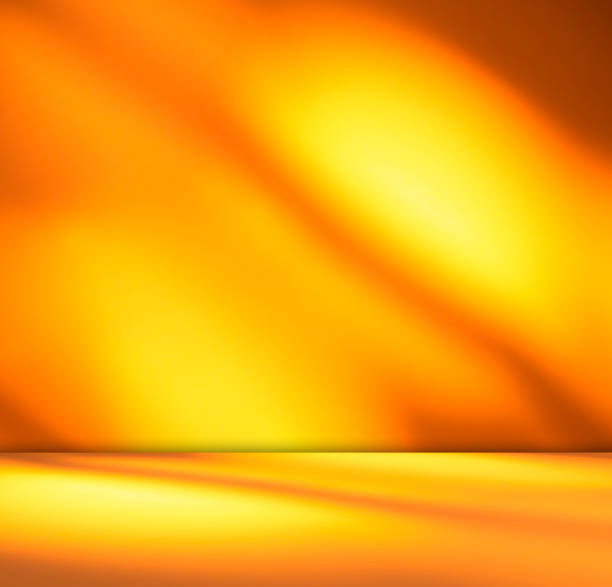 istock Orange background beige studio room abstract shadow on wall floor blur cement, podium minimal cosmetic presentation, cement empty backdrop platform stage table loft scene mockup podium plant. 2186734534