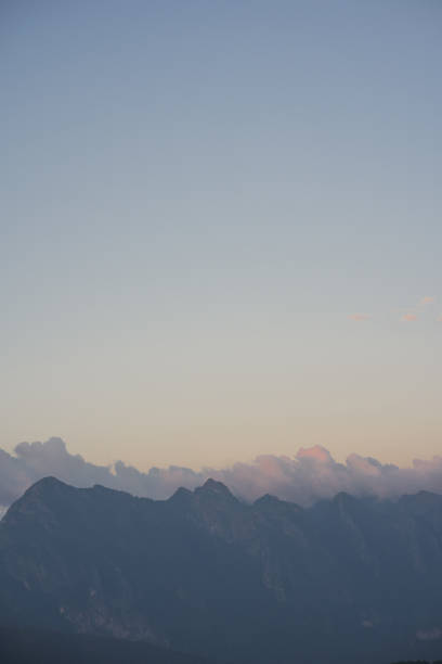 landscape and travel concept with sunlight and cloudy sky with mountain