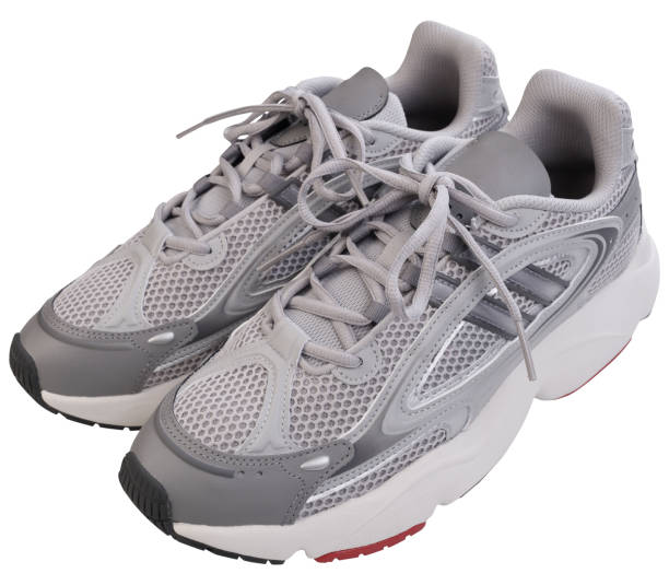 istock Gray Athletic Sneakers with Lace-Up Design 2186746404