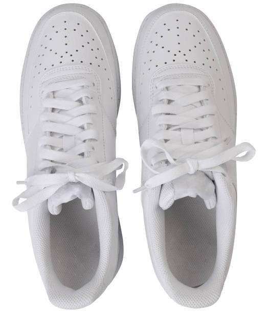 istock Top View of White Athletic Sneakers with Laces 2186746406
