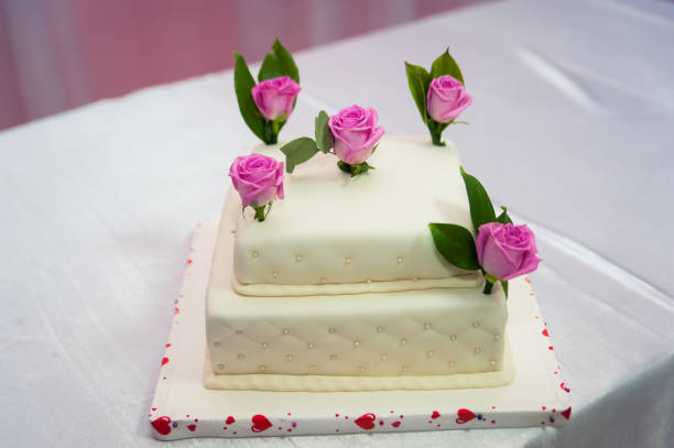 Colorful homemade cake with rosses