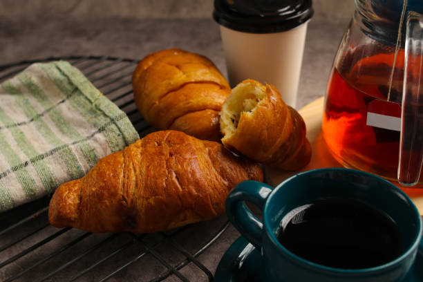 istock Golden Croissants and Morning Tea 2186748290