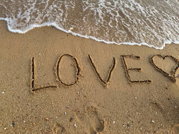 istock Beach Writing - Love with heart 2186750208