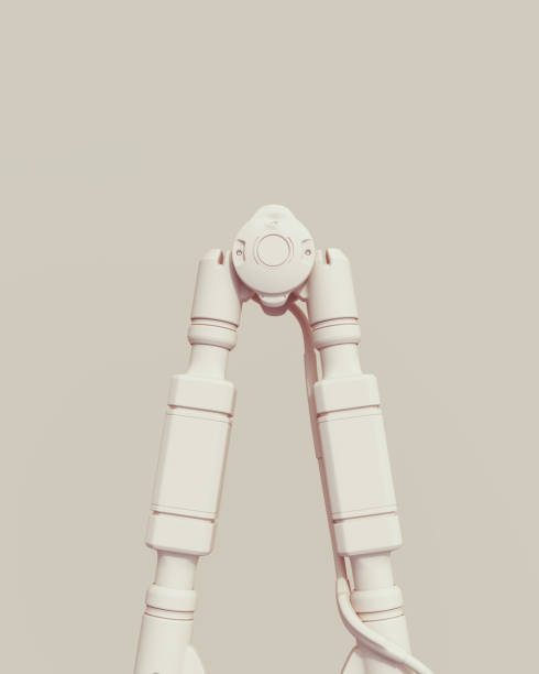 Beige Tech objects cable connector abstract background neutral monochrome soft tones skin tones brown 3d illustration render