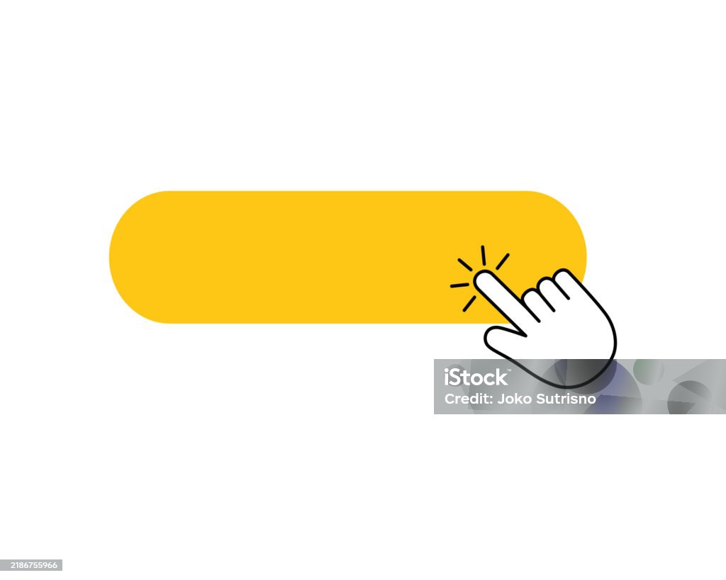 Click Here Blank Web Banner Button With Action Hand Vector Stock ...