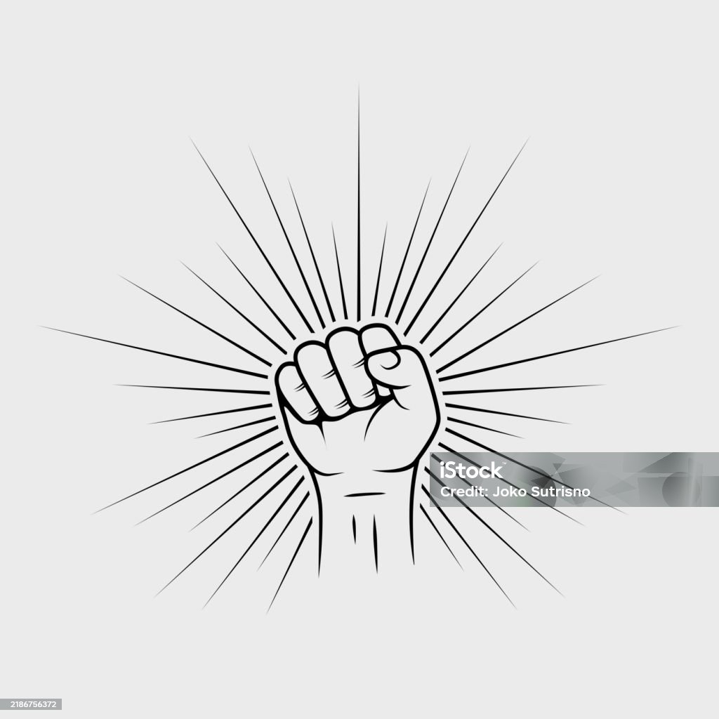 Ilustración de Vector De Ilustración De Mano De Poder De Puño Levantado ...