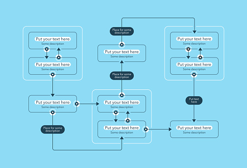 Modern Infographic For Process Flow Diagram Blue Version Stock ...