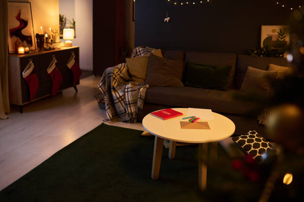 istock Cozy Christmas Living Room With Festive Decorations 2186765597