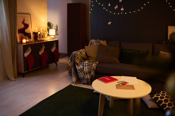 istock Cozy Living Room Decorated for Winter Holidays 2186765599