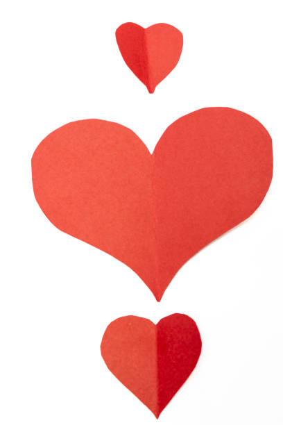 istock Red paper hearts isolated on white background. Valentine's day concept. 2186766684