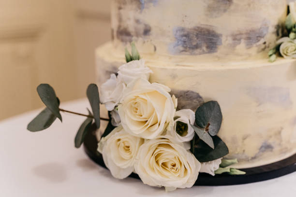 istock White Roses Decorating Elegant Wedding Cake Detail 2186768808