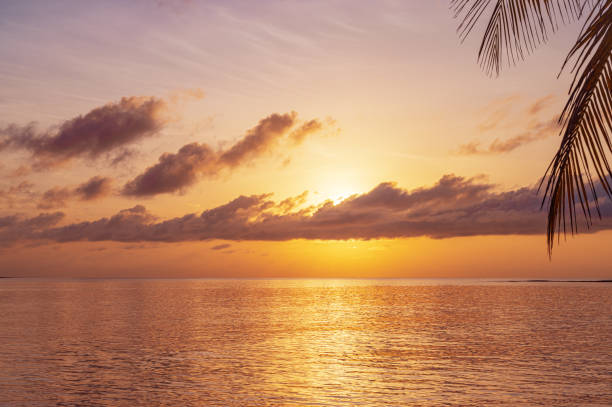 istock Twilight background of sunset over the tropical ocean 2186769325