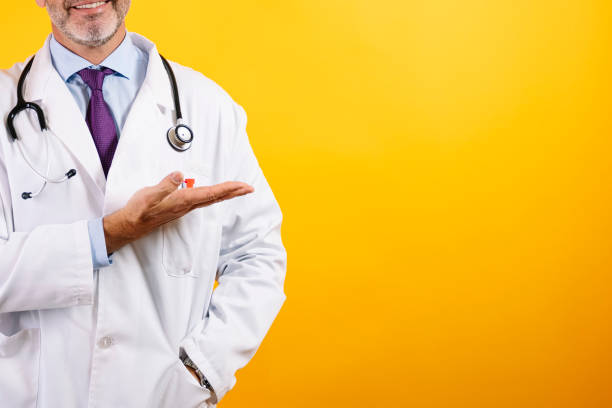 istock A self-confident doctor pointing to one side. 2186771200