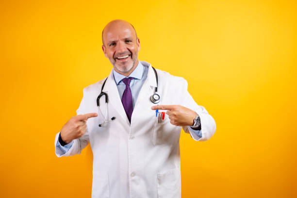 istock A confident doctor, wearing a white coat and holding a stethoscope. 2186771284