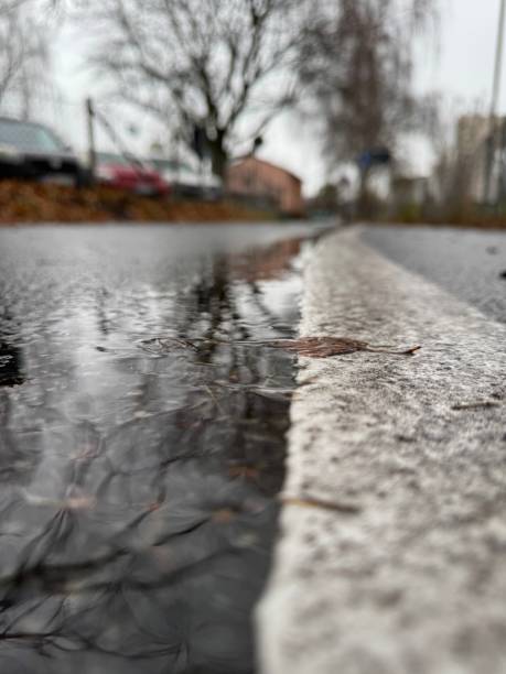 istock White line on the combined bicycle and footpath 2186778566