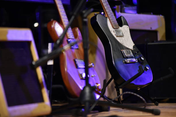 istock Electric guitars on the stage at live concert 2186779445