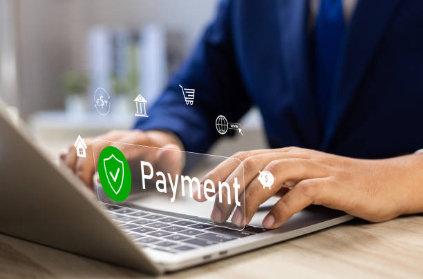 istock Digital Banking and Online Payment Concept. Man using laptop for transactions and online shopping, E-transaction and financial technology modern online shopping experience, Online purchase. 2186779899