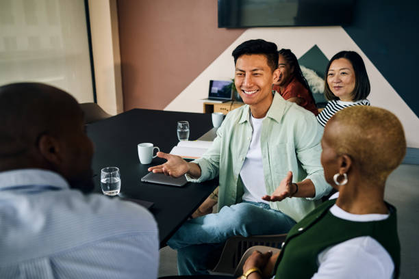 istock Diverse business team collaborating during meeting in modern office 2186780899