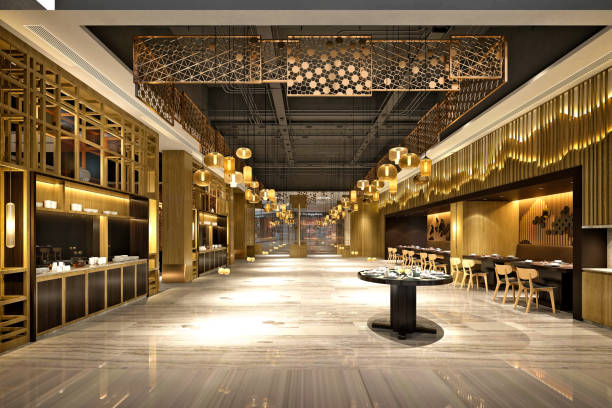 istock 3D render of cafetaria and restaurant 2186781566