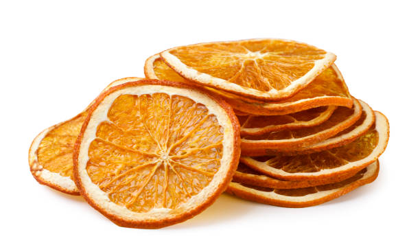 istock Dry orange slices close-up on white background. Isolated 2186781957