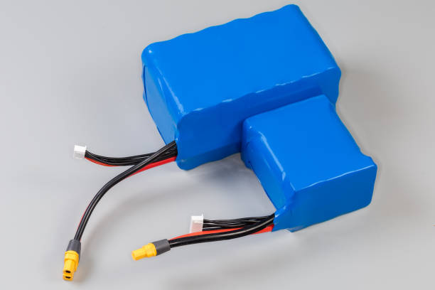 istock Rechargeable battery packs with power and control wires in covering 2186783574
