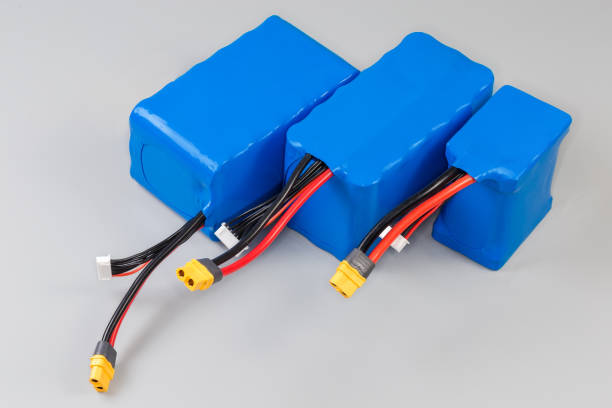 istock Rechargeable battery packs with power and control wires in covering 2186783939