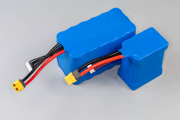 istock Rechargeable battery packs with power and control wires in covering 2186783957
