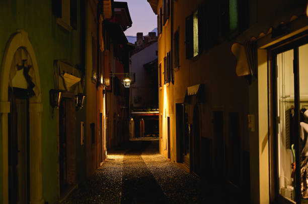 istock Narrow street on Malcesine town. 2186785592