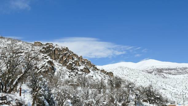 istock Winter landscape with snow-covered hills 2186793494