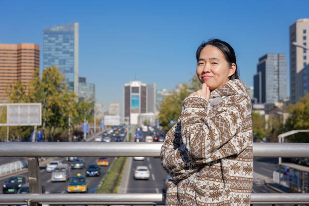 The streets are crowded with cars during rush hour, congested Huaihai Road in Shanghai, China, Shanghai city streets