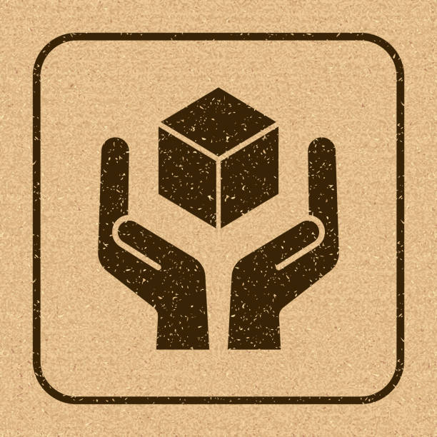 istock Handle with Care. Fragile Item Protection. Packaging Symbol. Sign and Label Indicating Items that Require Gentle Handling to Prevent Damage. Hands Icon - Vector 2186796838