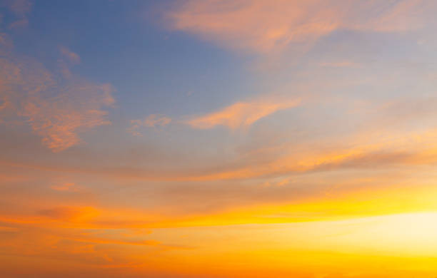 istock Orange sky and clouds background,Beautiful , luxury soft gradient orange gold clouds and sunlight on the blue sky perfect for the background, take in everning,Twilight, Large size, high definition 2186810347